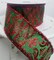 2.5"x10YD Bold Damask Red/Green Dupioni Tinsel Wired Christmas Ribbon